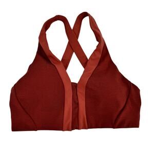 Allyson Felix x Athleta Sports Bra Womens Small Legend V-Neck Cross Back Rust